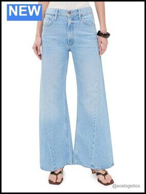 High Rise Loose Fit Non-Stretch Denim Jeans Casual 5-Pocket